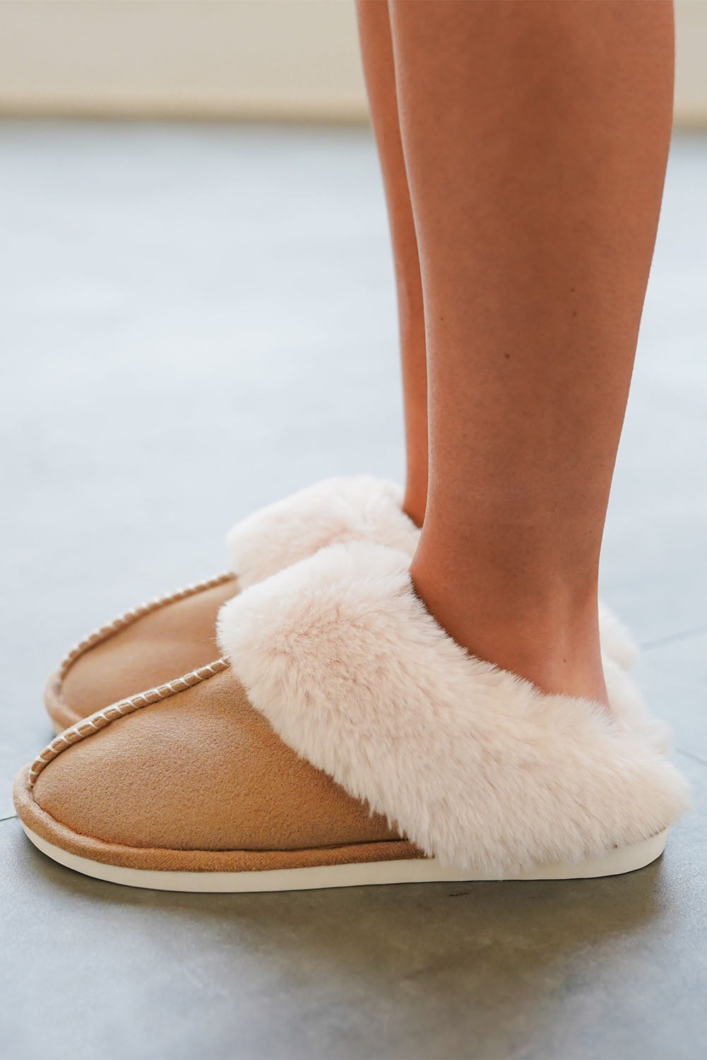 Threaded Pear Molly Plush Suede Winter Home Slippers