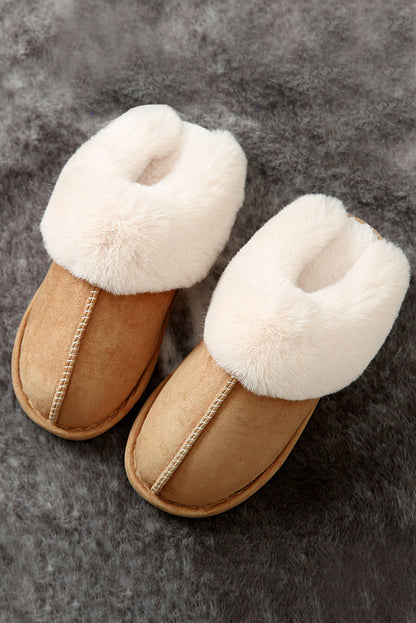 Threaded Pear Molly Plush Suede Winter Home Slippers