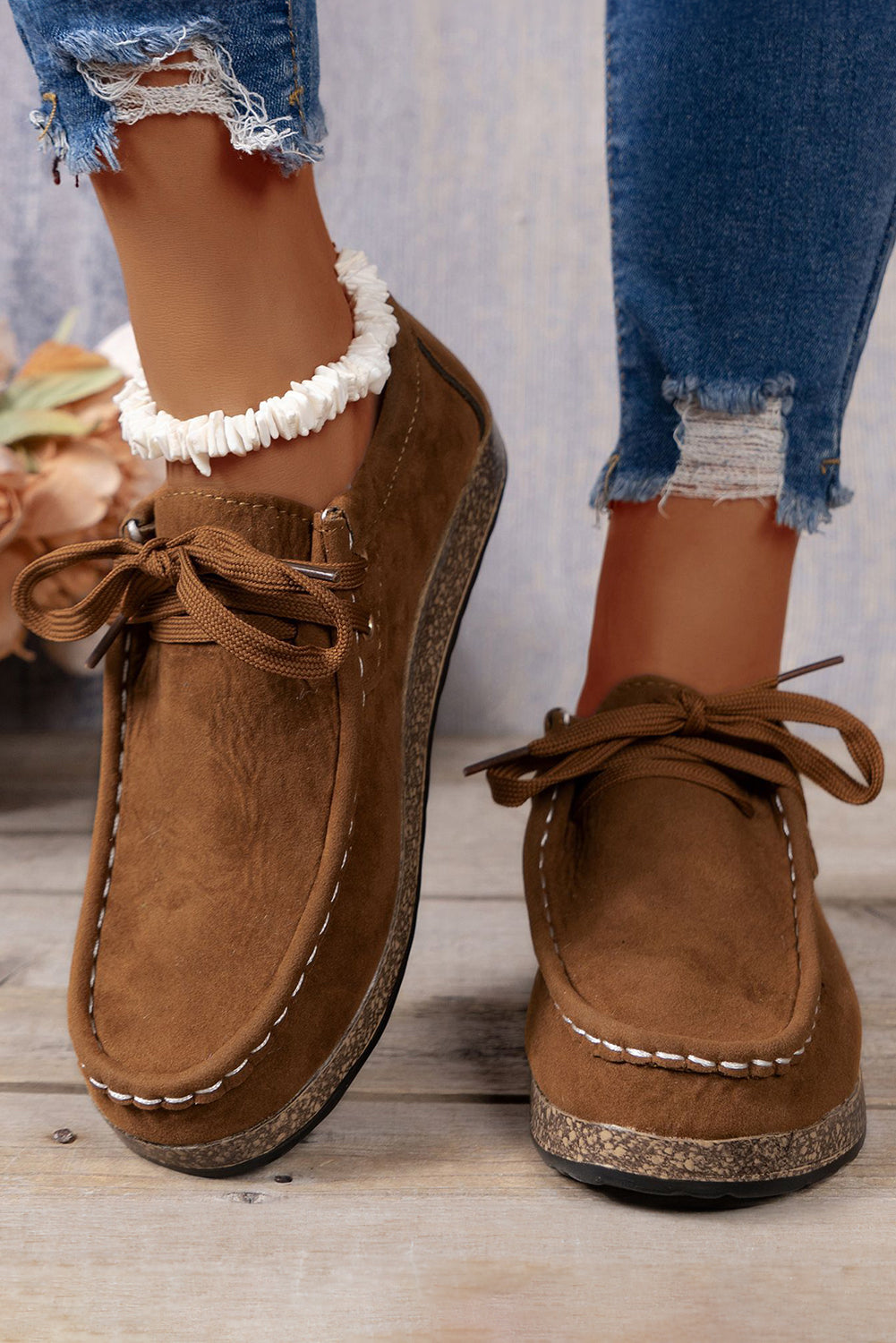 Threaded Pear Sutton Thick Sole Lace-up Casual Shoes