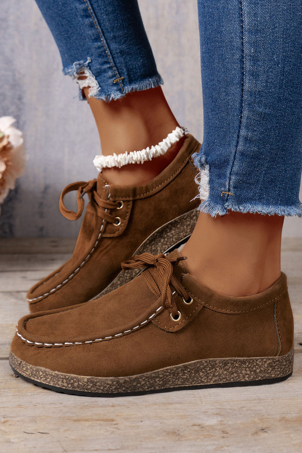 Threaded Pear Sutton Thick Sole Lace-up Casual Shoes