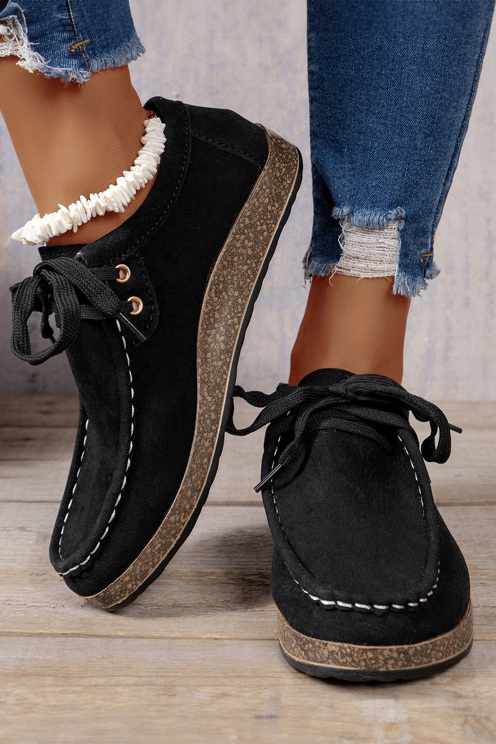 Threaded Pear Sutton Thick Sole Lace-up Casual Shoes