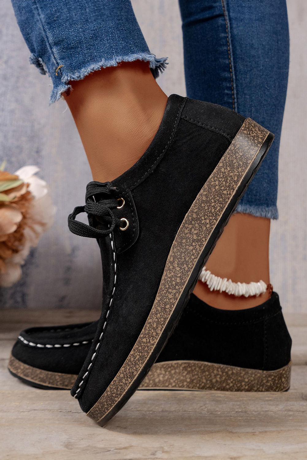 Threaded Pear Sutton Thick Sole Lace-up Casual Shoes