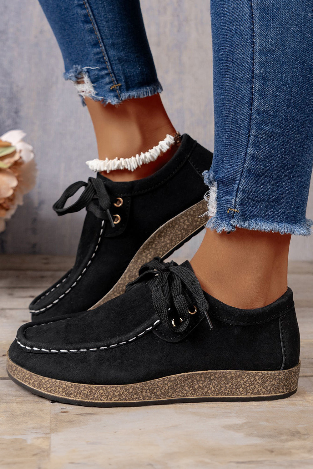 Threaded Pear Sutton Thick Sole Lace-up Casual Shoes