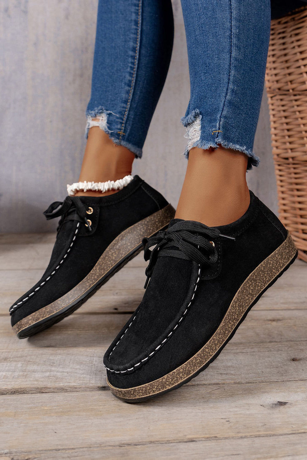 Threaded Pear Sutton Thick Sole Lace-up Casual Shoes