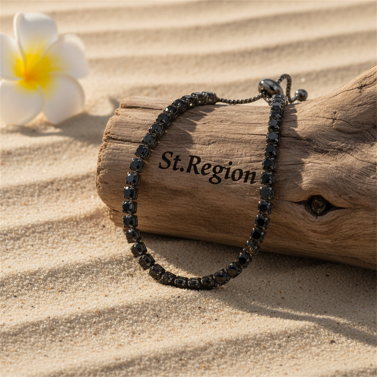 Black Cubic Zirconia Adjustable Link Bracelet