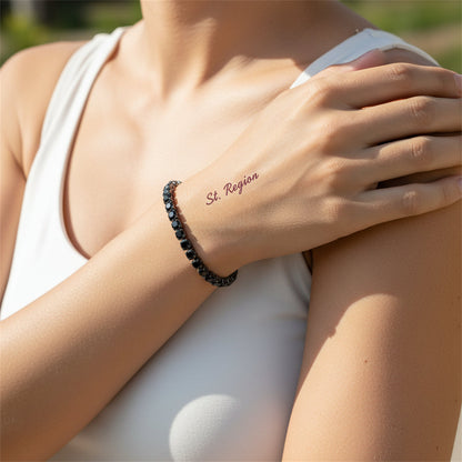 Black Cubic Zirconia Adjustable Link Bracelet