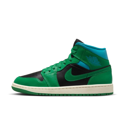 Air Jordan Women's Retro 1 Mid 'Lucky Green Aquatone' Sneakers