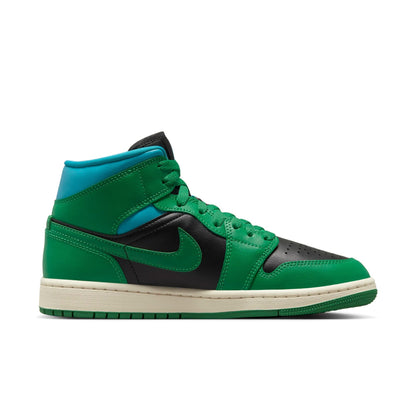 Air Jordan Women's Retro 1 Mid 'Lucky Green Aquatone' Sneakers