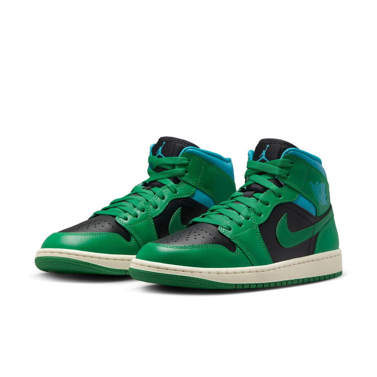 Air Jordan Women's Retro 1 Mid 'Lucky Green Aquatone' Sneakers