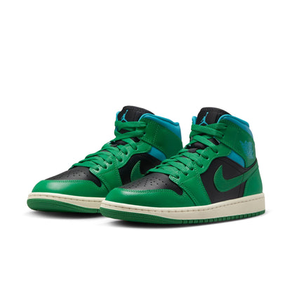 Air Jordan Women's Retro 1 Mid 'Lucky Green Aquatone' Sneakers