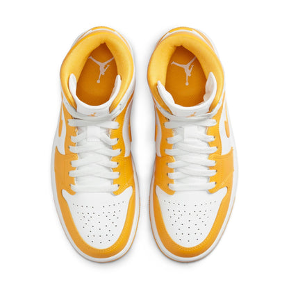 Air Jordan Women's Retro 1 Mid W 'White University Gold' Sneakers