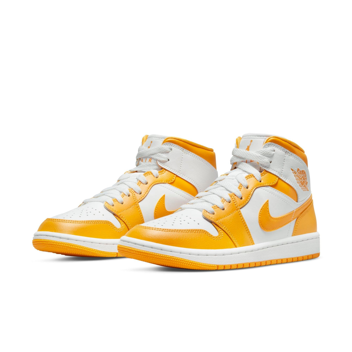 Air Jordan Women's Retro 1 Mid W 'White University Gold' Sneakers