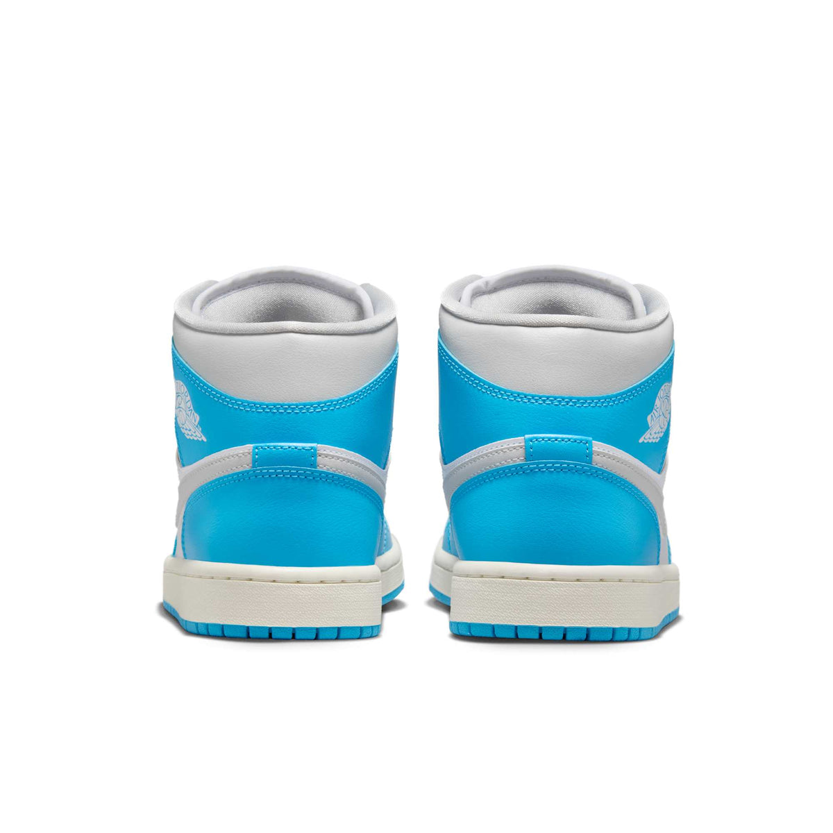 Air Jordan Women's Retro 1 Mid 'Dark Powder Blue White Sail Neutral Grey' Sneakers