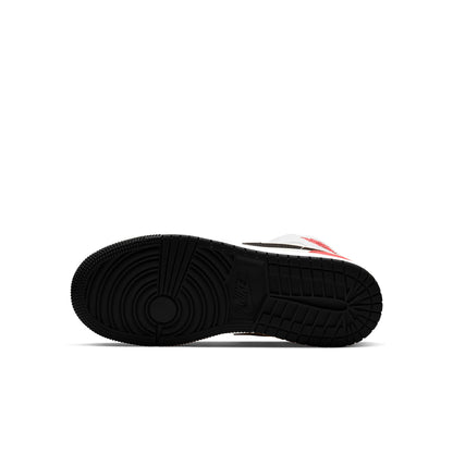 Air Jordan Grade School Retro 1 Mid 'Se White Black Red Spruce' Gs Sneakers