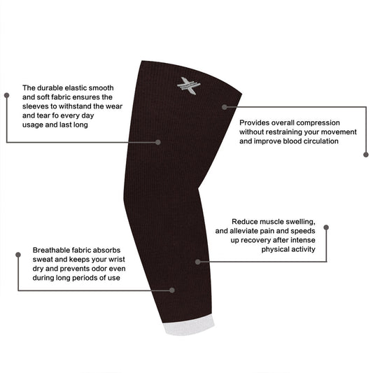 Extreme Fit 3-Pairs Elite Lightweight Cooling Recovery And Support Elbow Arm Sleeves Set