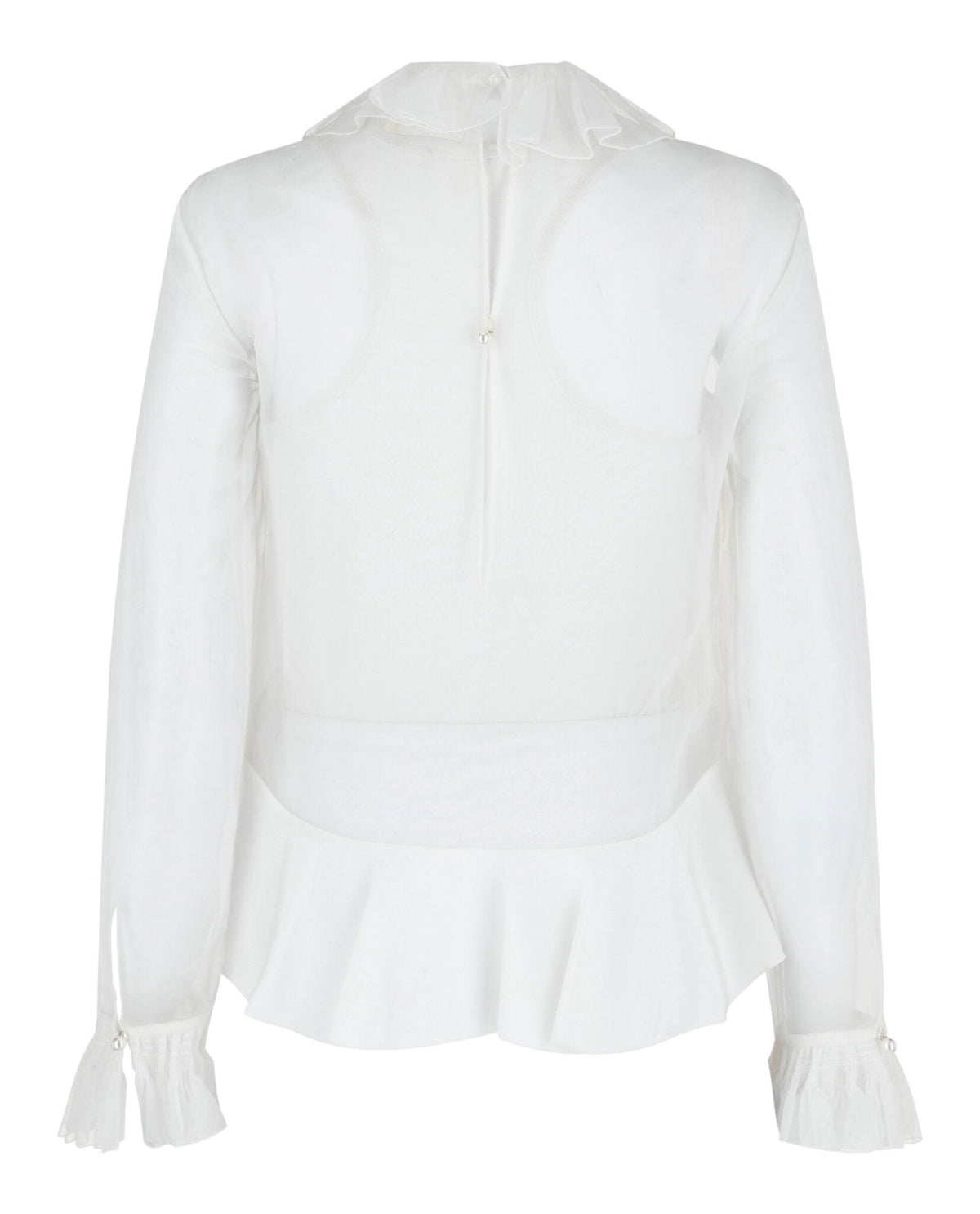 Givenchy Cropped Silk Blouse With Ruffles