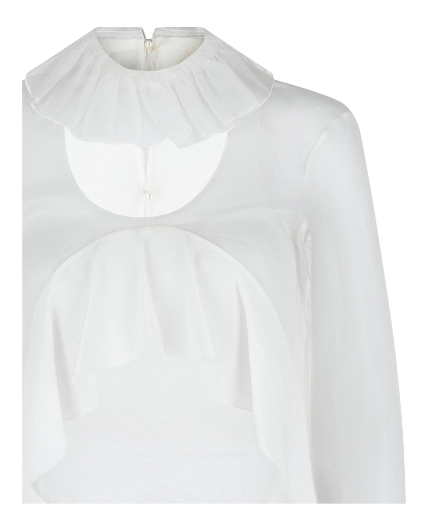 Givenchy Cropped Silk Blouse With Ruffles