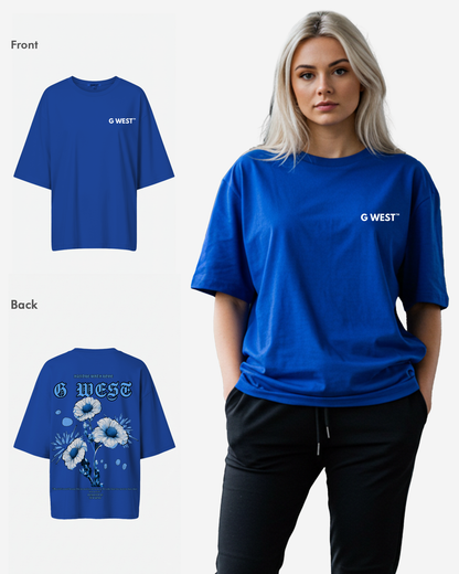 G West Womens Oversized Blue Garden Tee