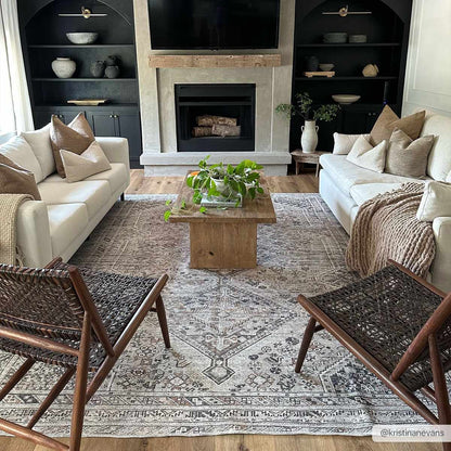 Barny Beige Flat Pile Washable Rug