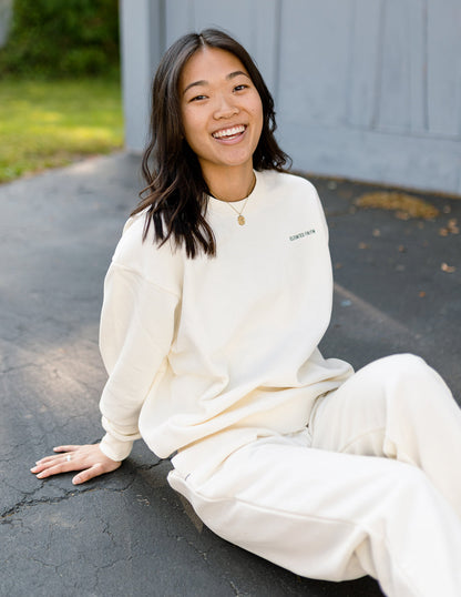 Elevated Faith Basics White Sand Unisex Crewneck
