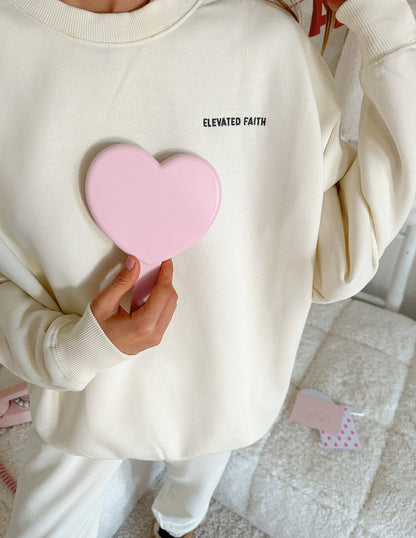 Elevated Faith Basics White Sand Unisex Crewneck