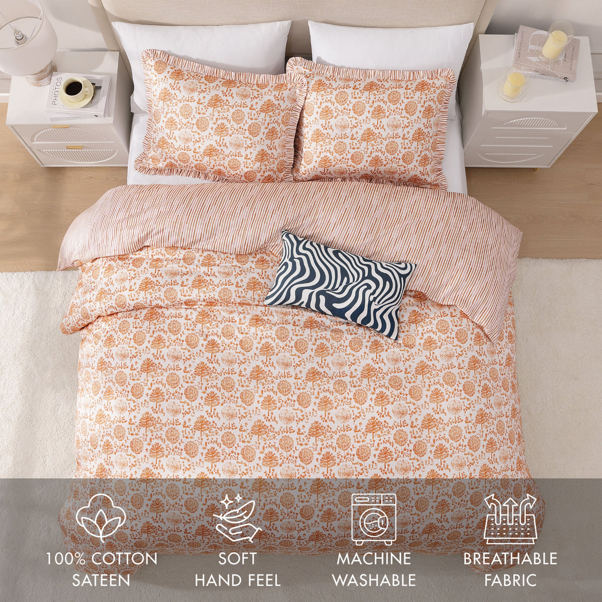 BebeTeen Clay Trees Reversible Comforter Set