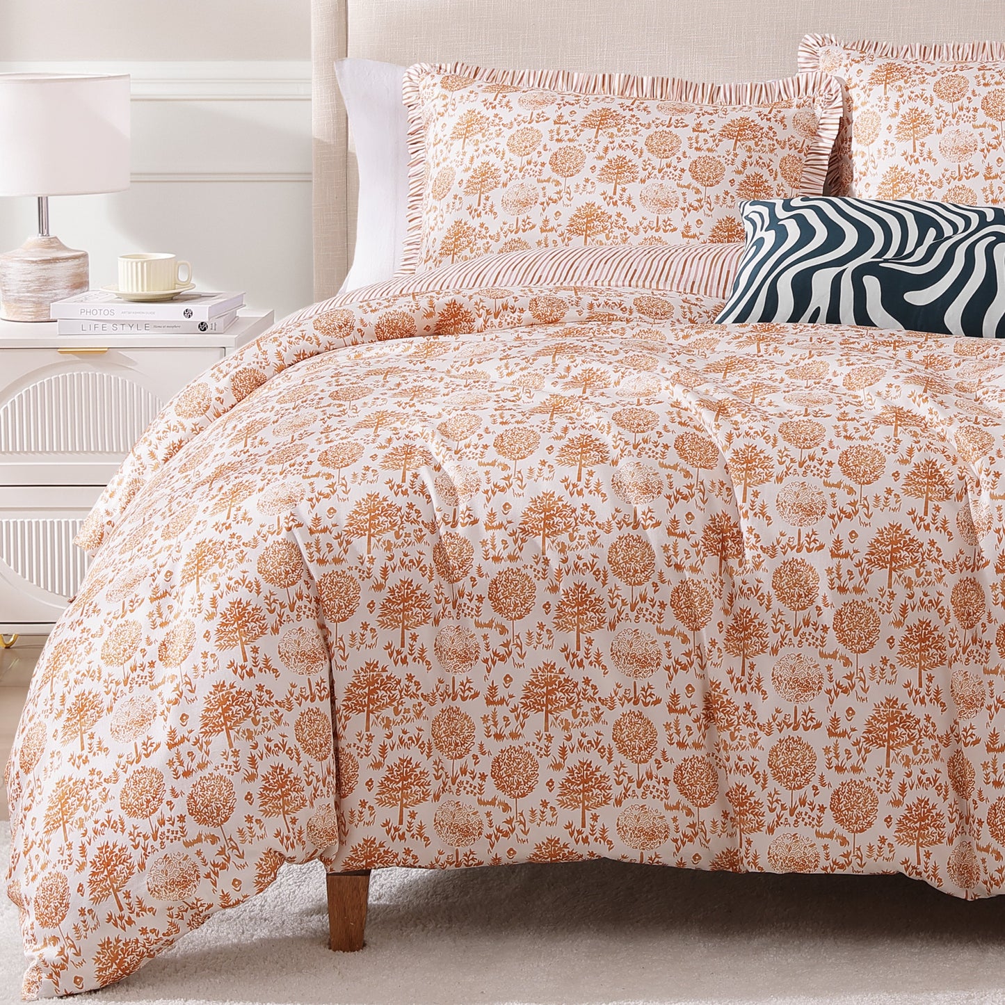 BebeTeen Clay Trees Reversible Comforter Set