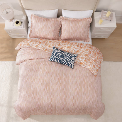 BebeTeen Clay Trees Reversible Comforter Set