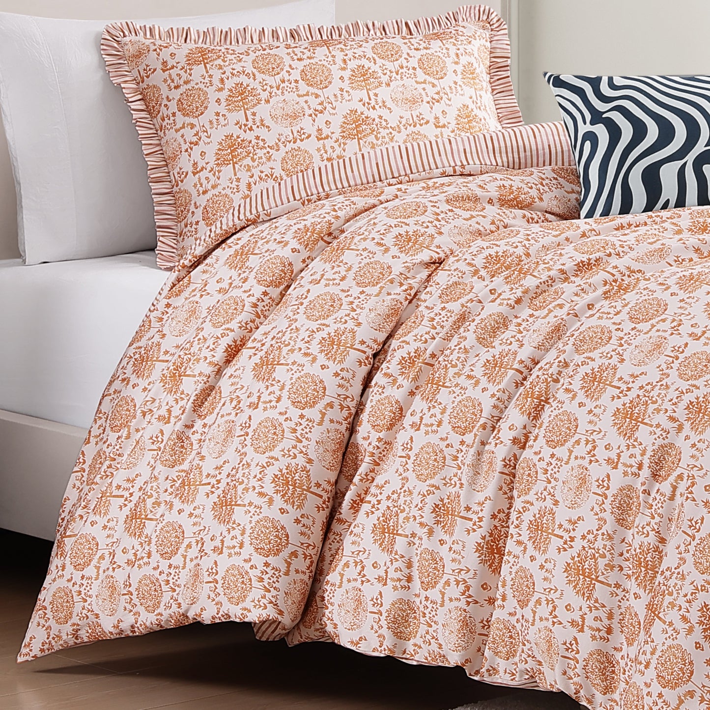 BebeTeen Clay Trees Reversible Comforter Set