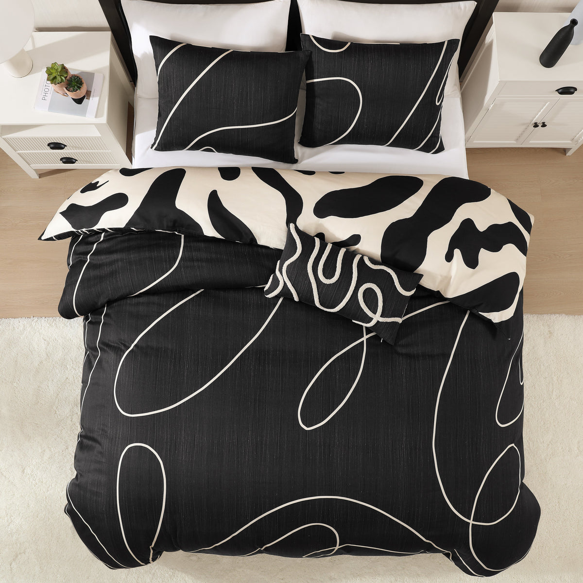 BebeTeen Ebony and Ivory Reversible Comforter Set