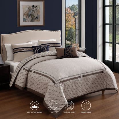 Bebejan Equestrian 5 Piece Reversible Comforter Set