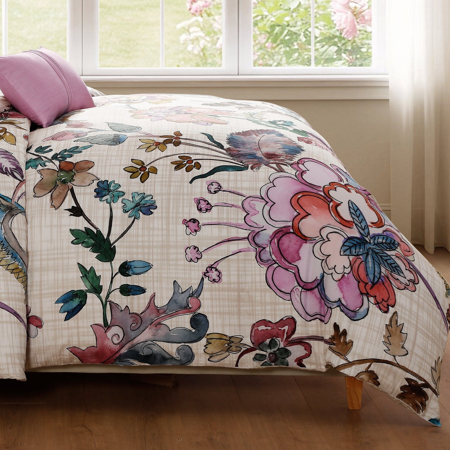 Bebejan Watercolor Jacobean 5 Piece Reversible Comforter Set