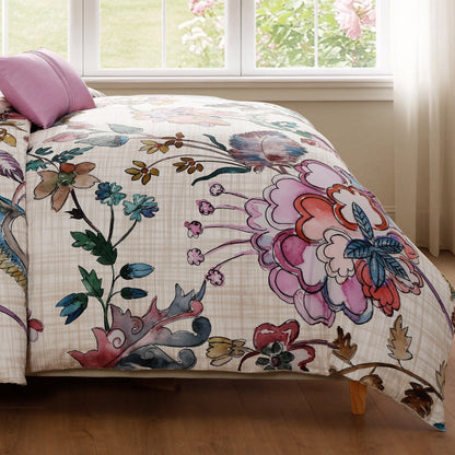Bebejan Watercolor Jacobean 5 Piece Reversible Comforter Set