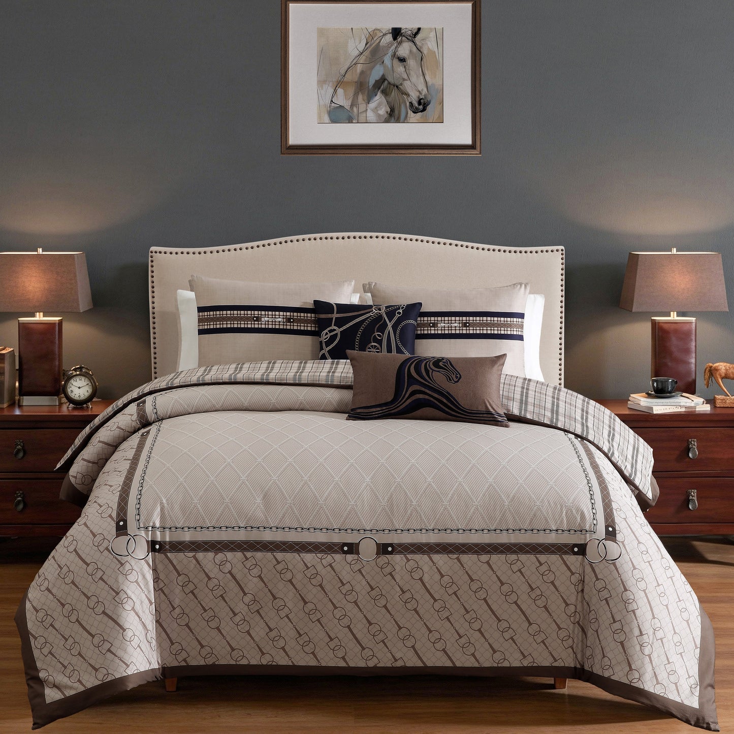 Bebejan Equestrian 5 Piece Reversible Comforter Set