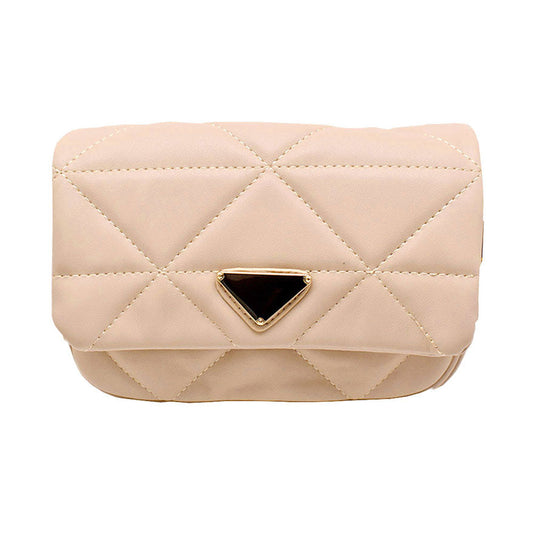 Faux Leather Rectangle Clutch Crossbody Bag