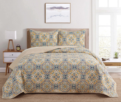 Dan River Reversible Printed Quilt Set (3 Piece)
