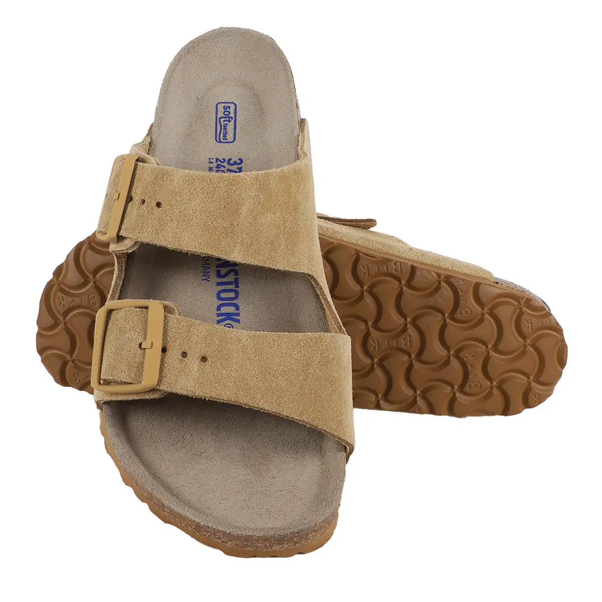 Birkenstock Arizona Soft Footbed Leather Suede Sandals