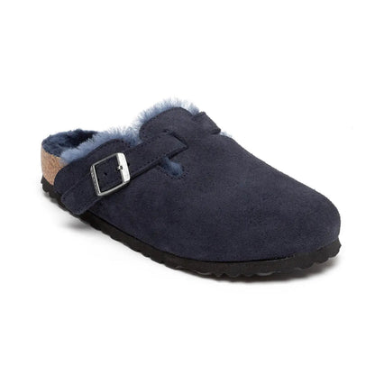 Birkenstock Boston Shearling Suede Leather Clogs