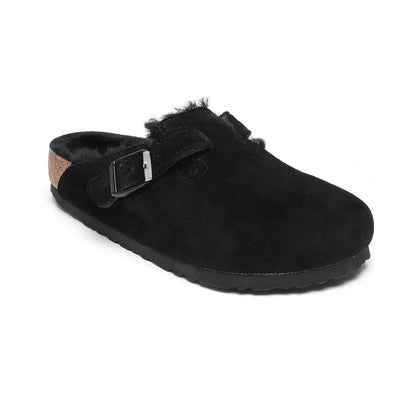 Birkenstock Boston Shearling Suede Leather Clogs