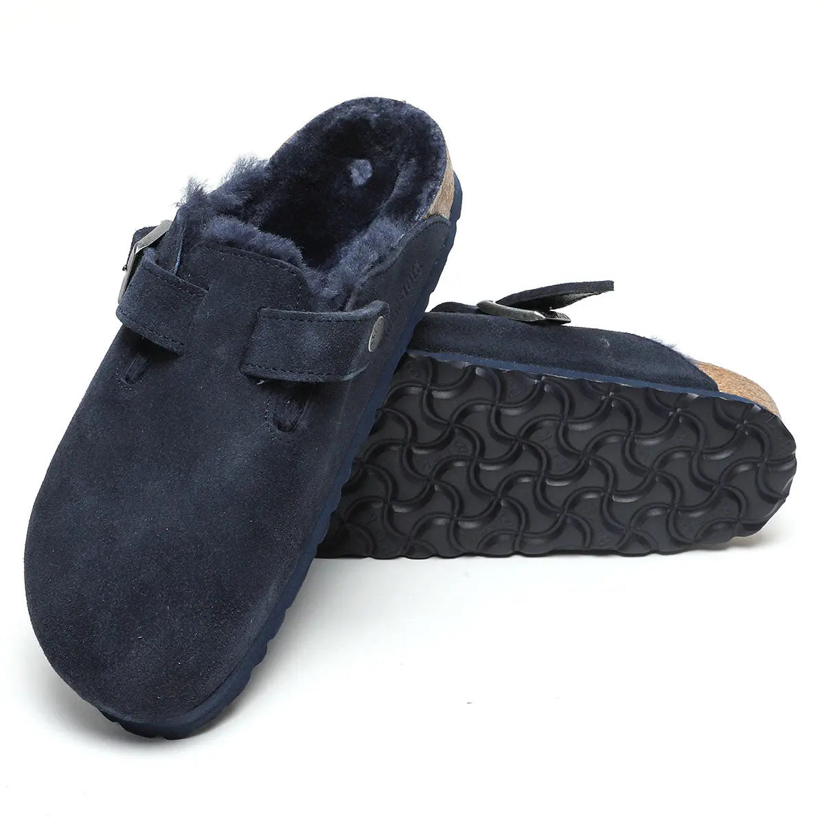 Birkenstock Boston Shearling Suede Leather Clogs
