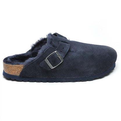 Birkenstock Boston Shearling Suede Leather Clogs