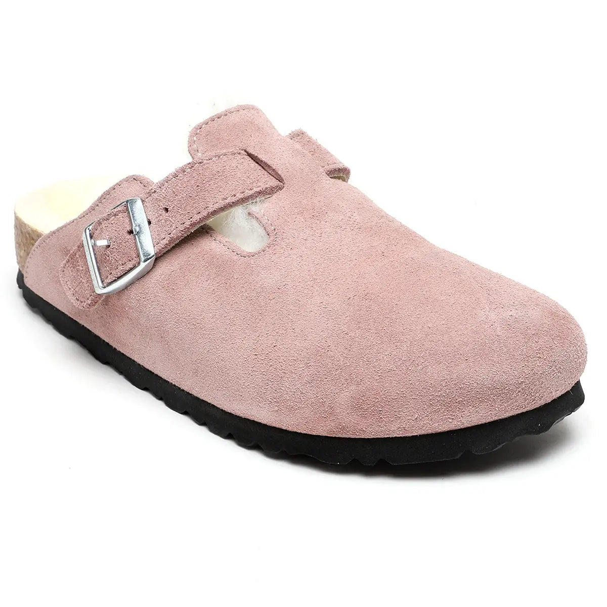 Birkenstock Boston Shearling Suede Leather Clogs