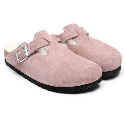 Birkenstock Boston Shearling Suede Leather Clogs