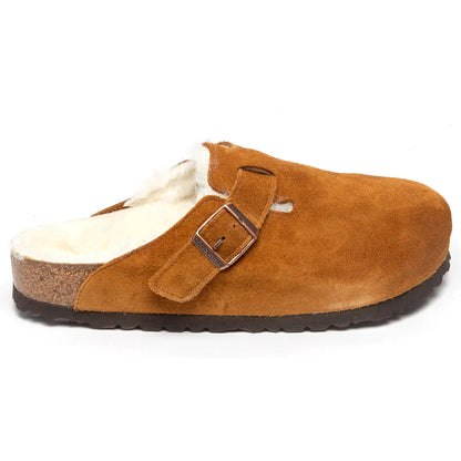 Birkenstock Boston Shearling Suede Leather Clogs