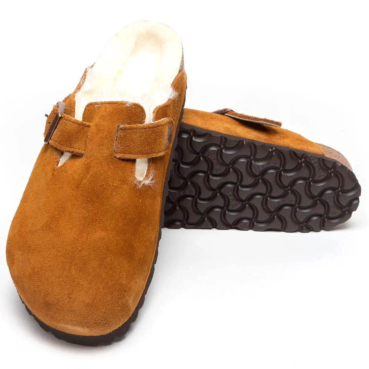 Birkenstock Boston Shearling Suede Leather Clogs