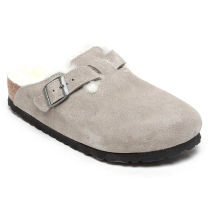 Birkenstock Boston Shearling Suede Leather Clogs