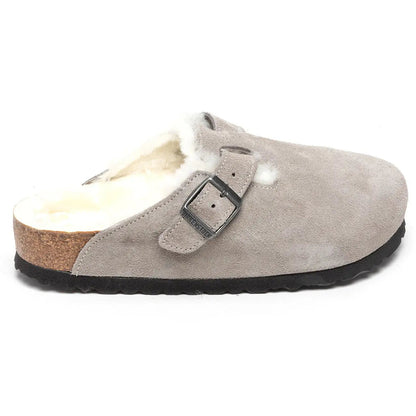 Birkenstock Boston Shearling Suede Leather Clogs