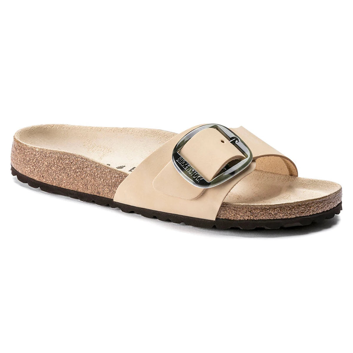 Birkenstock Madrid Big Buckle Nubuck Leather Almond Sandals