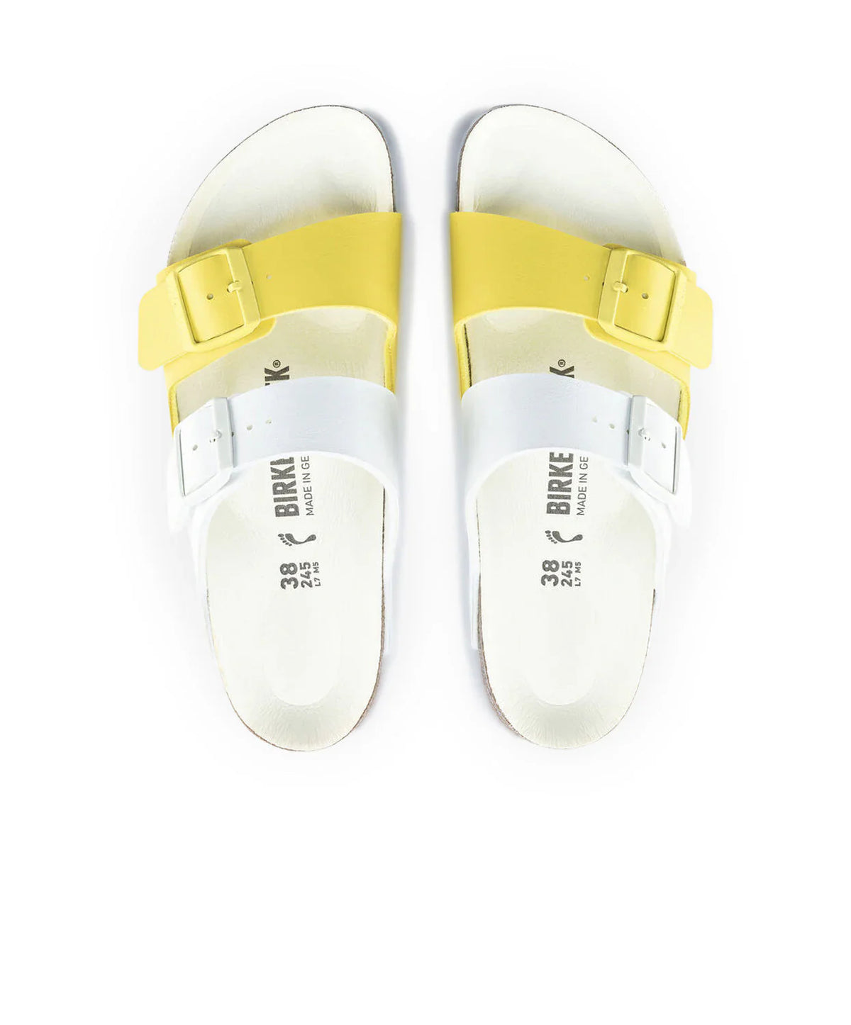 Birkenstock Arizona Split Birko-Flor White / Lime Sour Sandals