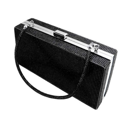 Bling Rectangle Evening Tote Clutch Crossbody Bag
